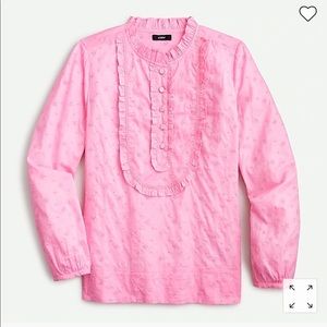 NWT J. Crew Long-sleeve ruffle shirt in floral eyelet